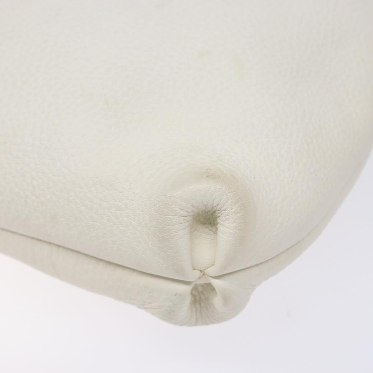Salvatore Ferragamo Gancini Leather White Leather Shoulder Bag Bag (Pre-Owned)