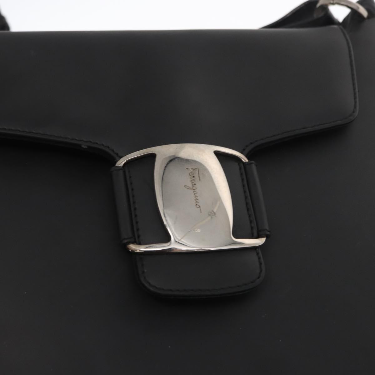 Salvatore Ferragamo Vala Leather Black Leather Shoulder Bag Bag (Pre-Owned)