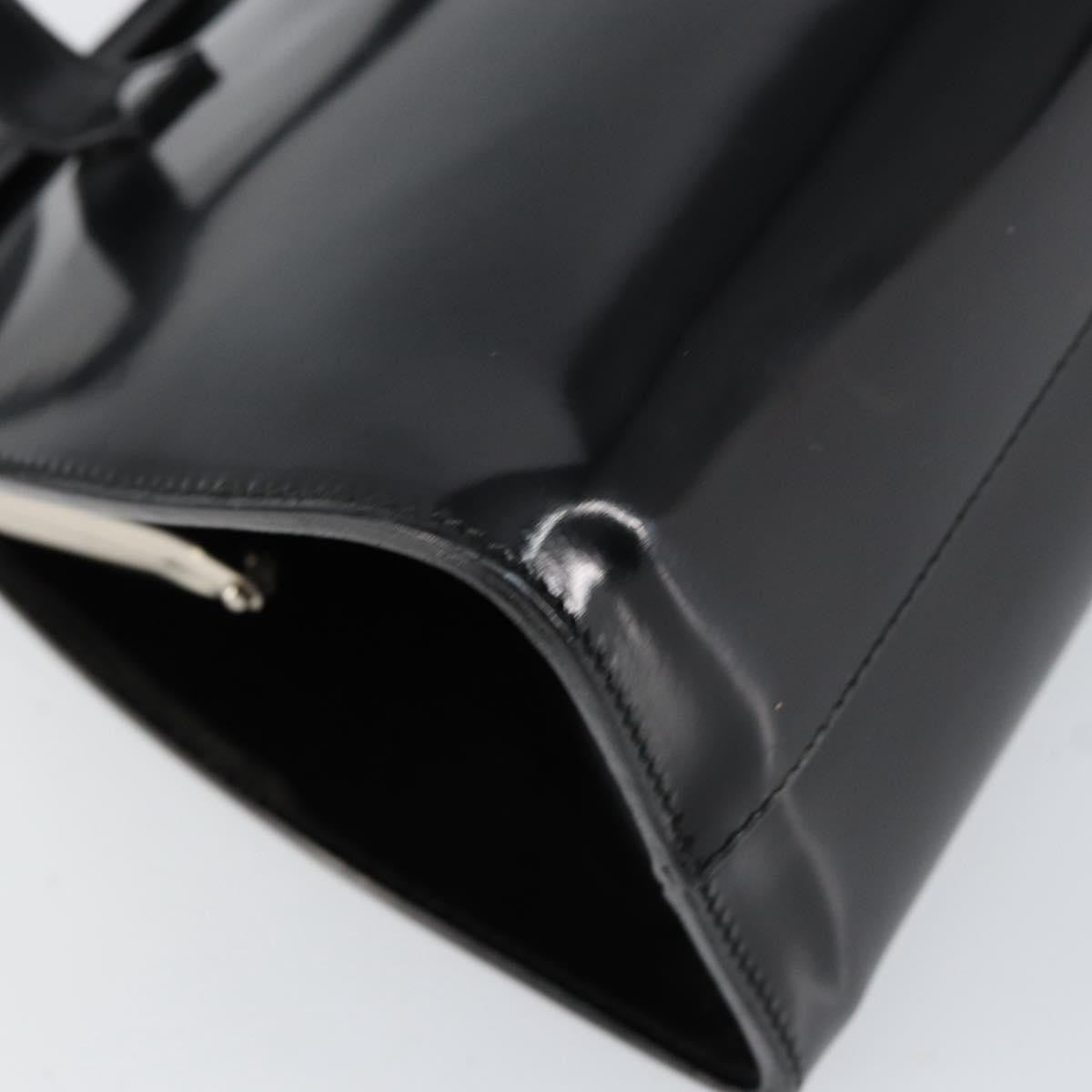 Salvatore Ferragamo Vintage Patent Leather Black Patent_Leather Tote Bag Bag (Pre-Owned)