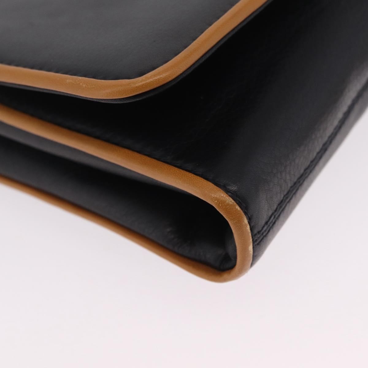 Celine Flap Shoulder Leather Black Leather Shoulder Bag Bag (Pre-Owned)