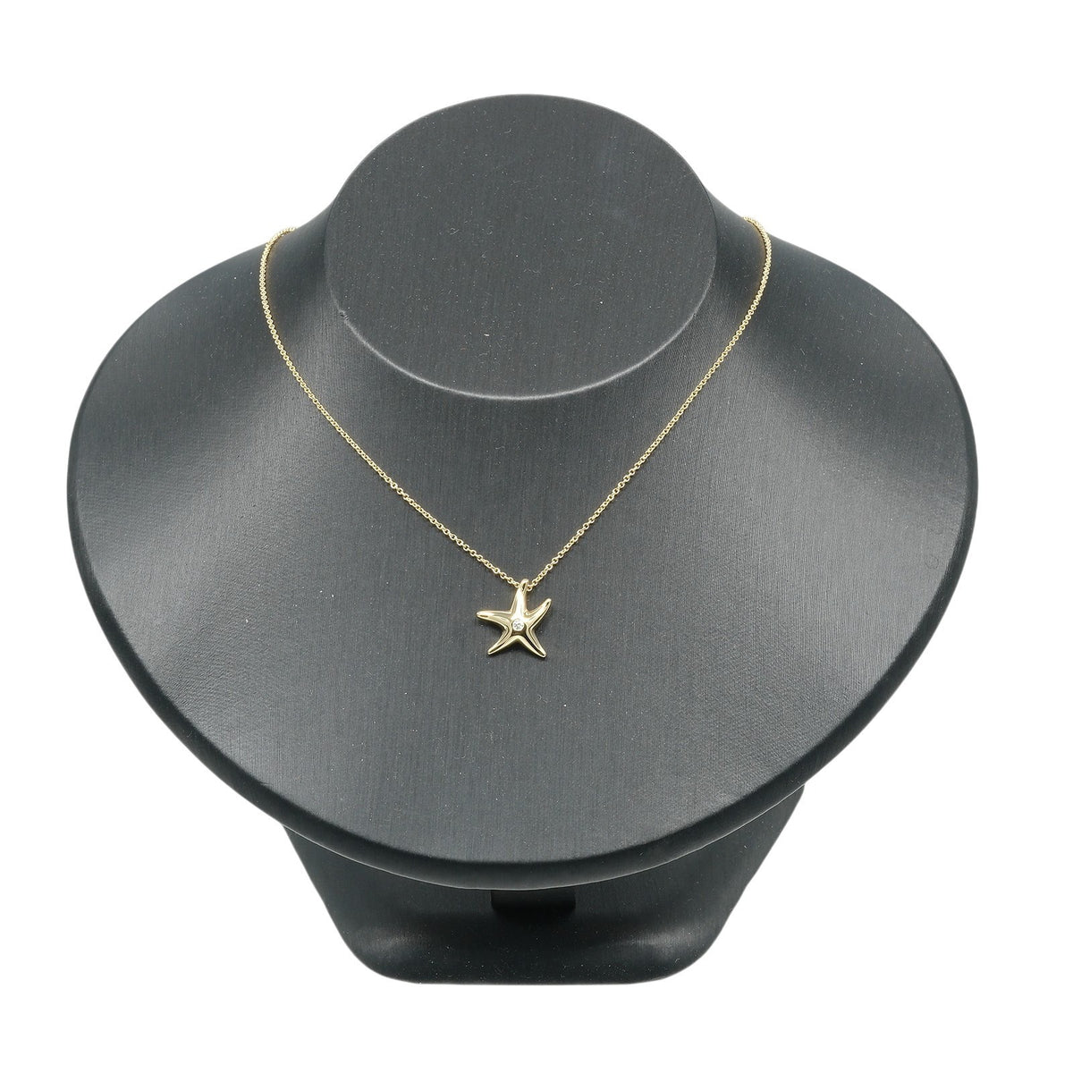 Tiffany & Co. Elsa Peretti Starfish Pendant 18K Yellow Gold With Diamonds Gold Yellow_Gold Necklace Jewelry (Pre-Owned)