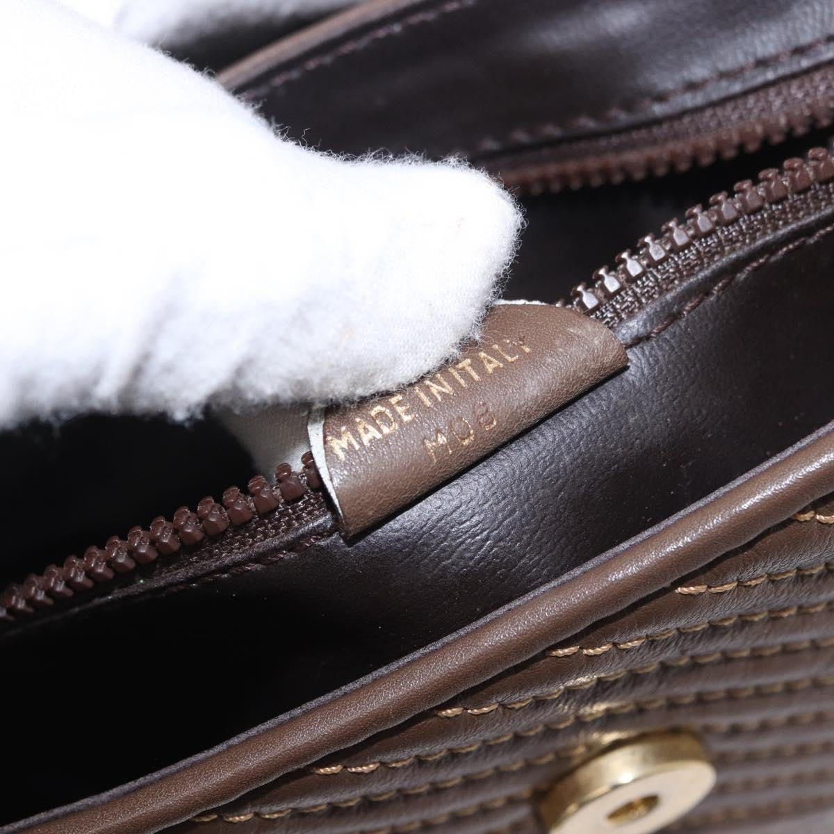Celine Macadam Leather Brown Leather Shoulder Bag Bag (Pre-Owned)