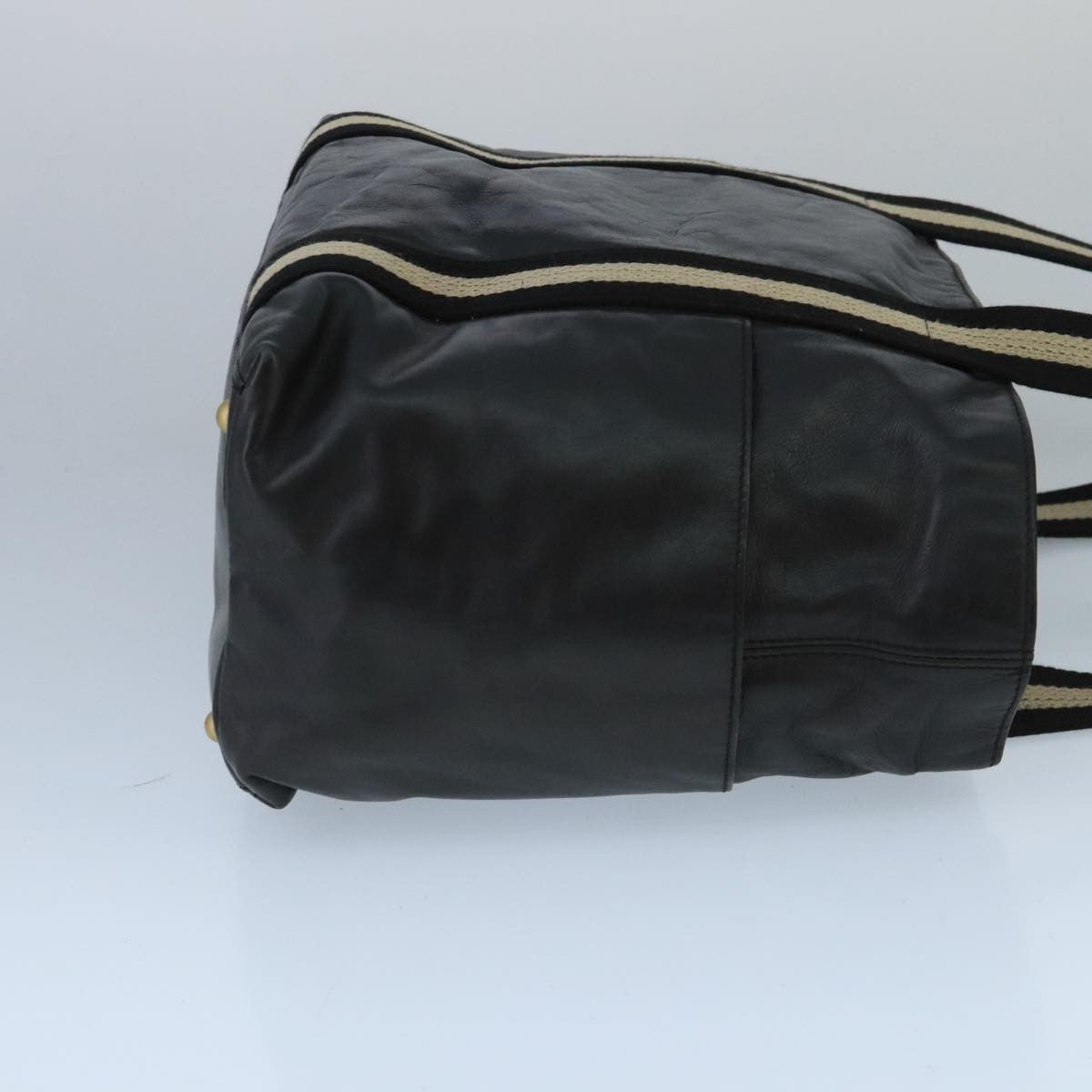 Bally Vintage Leather Black Leather Tote Bag Bag (Pre-Owned)