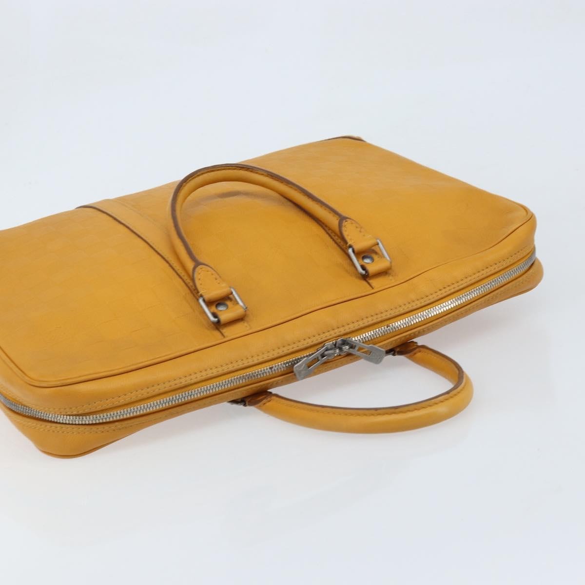 Louis Vuitton Porte-Documents Voyage Damier Infini Leather Yellow Leather Briefcase Bag (Pre-Owned)