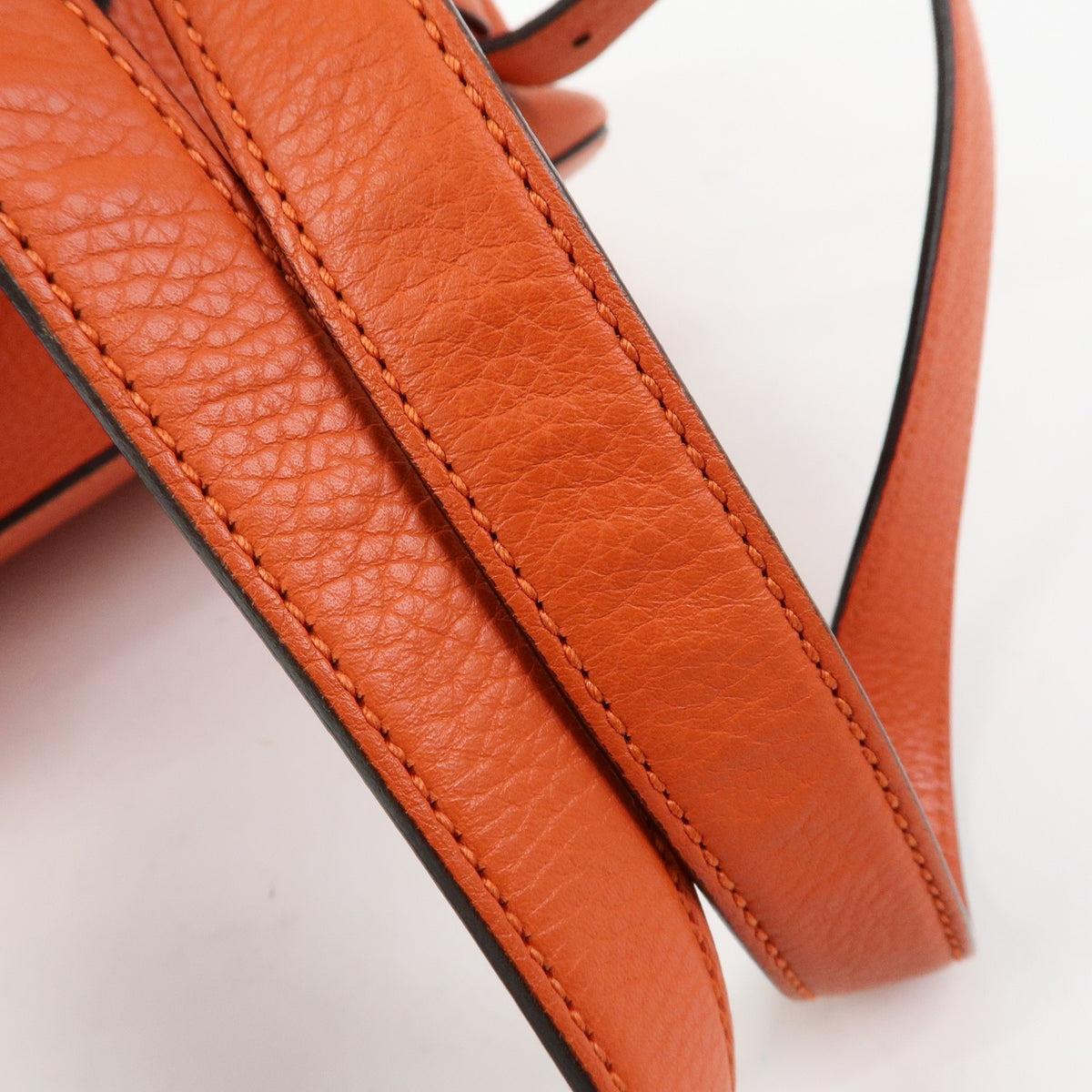 Gucci Bamboo Tassel Leather Orange Leather Backpack Bag (Pre-Owned)