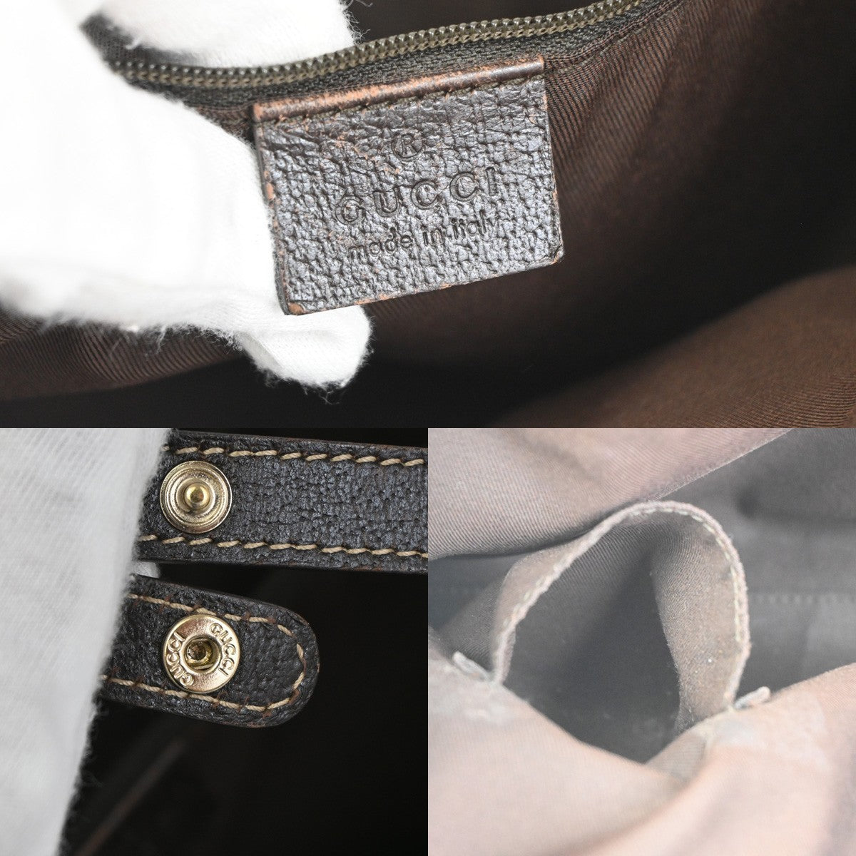 Gucci Princy Tote Gg Canvas And Leather Brown Canvas Tote Bag Bag (Pre-Owned)