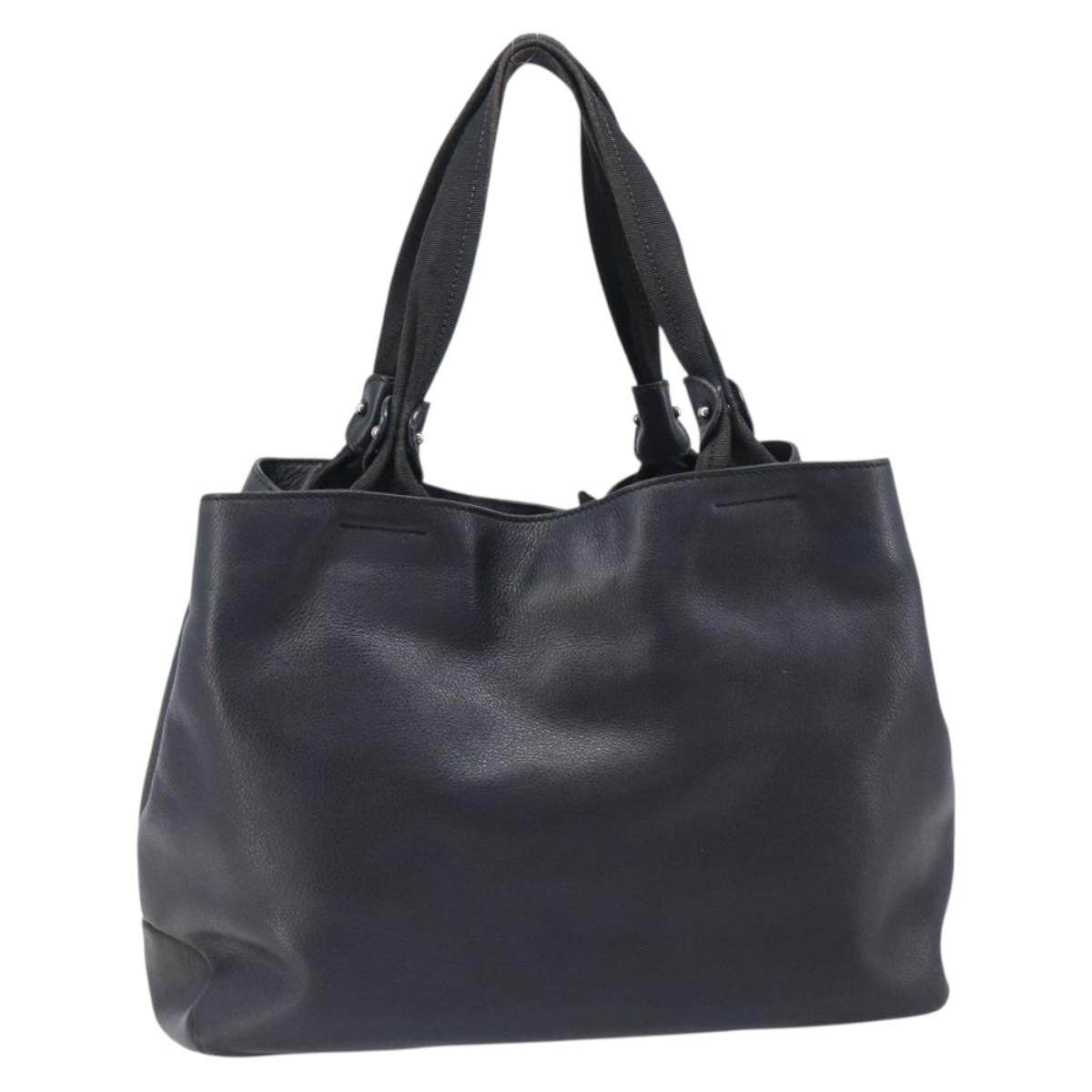 Salvatore Ferragamo Vala Tote Leather Black Leather Tote Bag Bag (Pre-Owned)