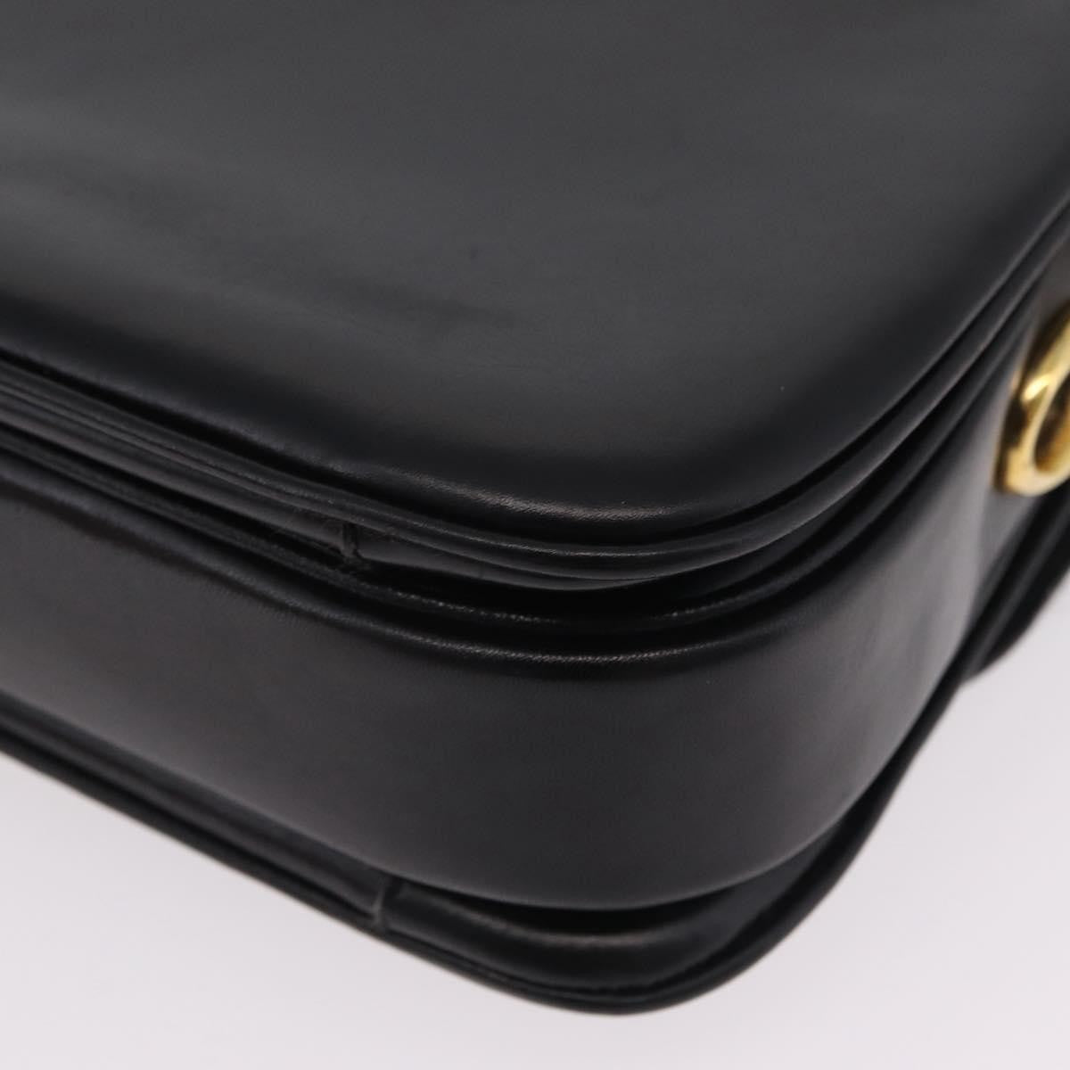 Celine Flap Shoulder Leather Black Leather Shoulder Bag Bag (Pre-Owned)