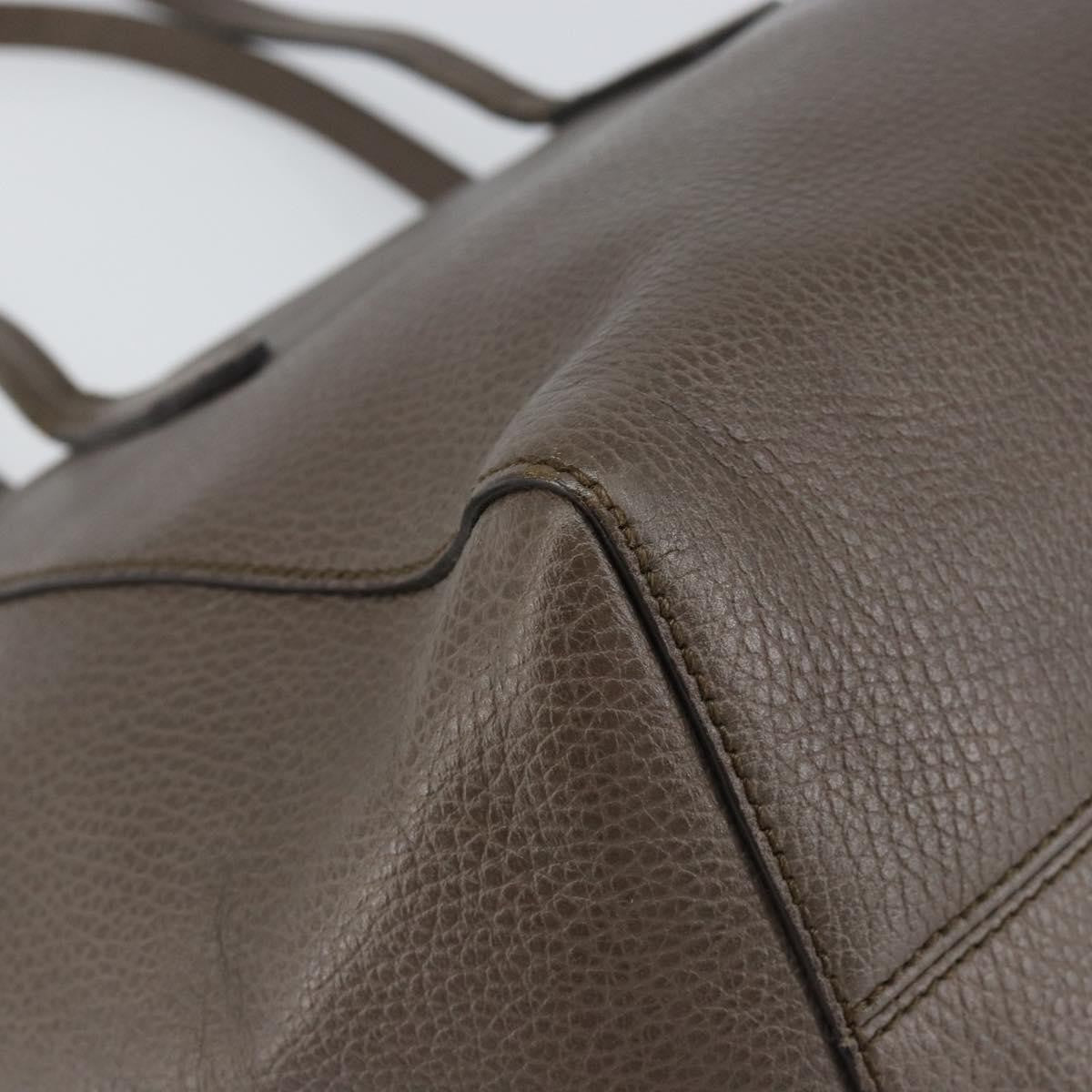 Gucci Swing Tote Leather Gray Leather Tote Bag Bag (Pre-Owned)