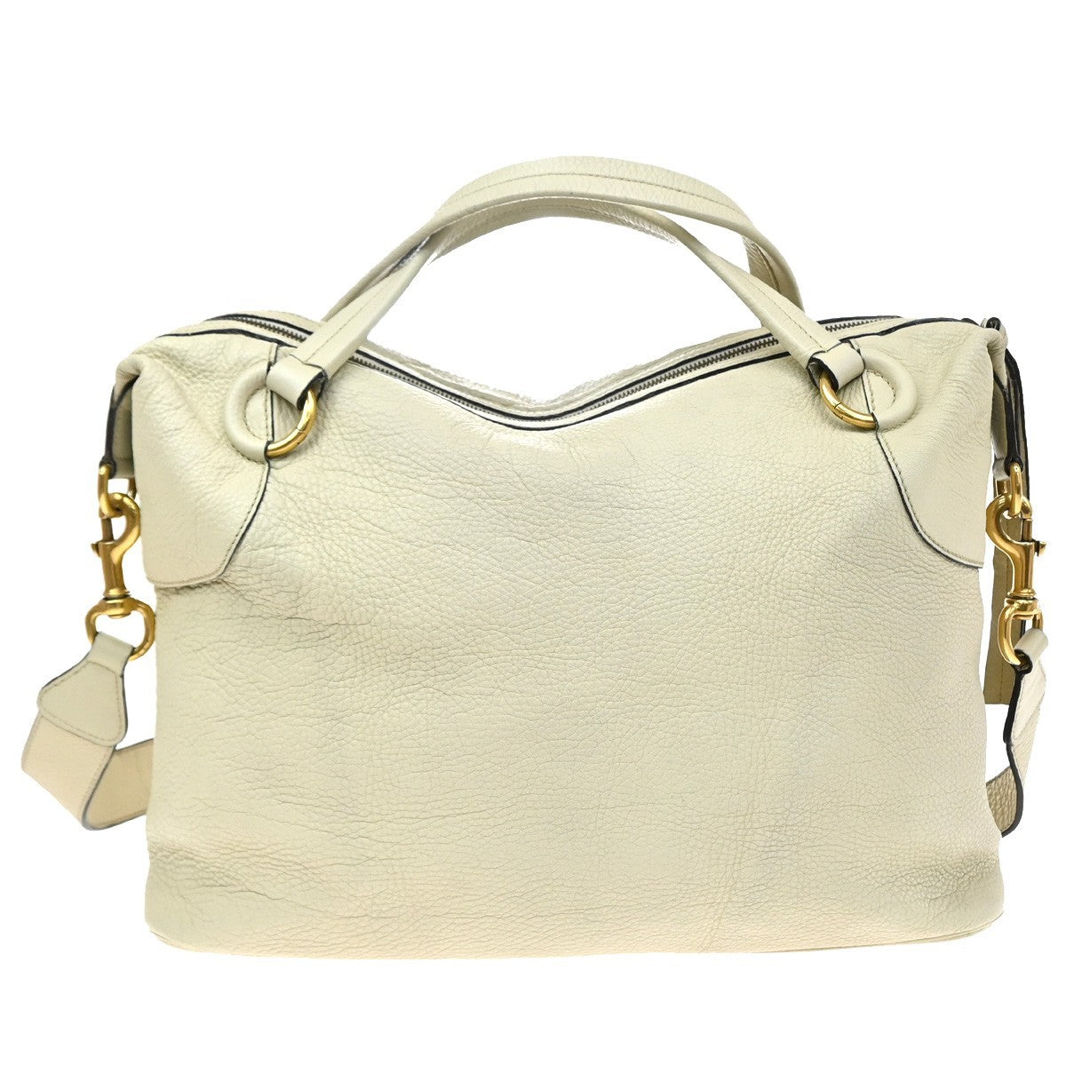 Gucci Twill Leather Beige Leather Shoulder Bag Bag (Pre-Owned)