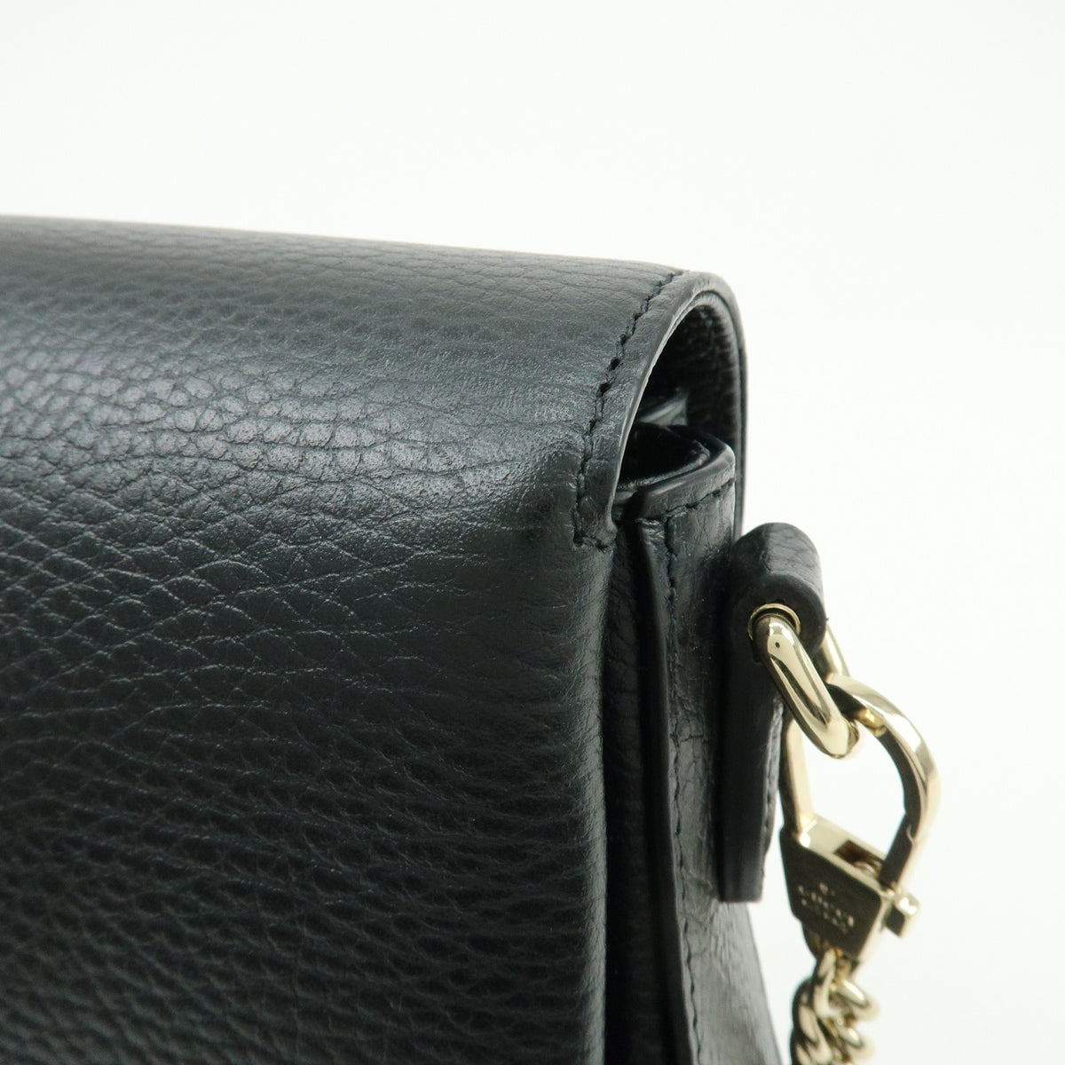 Gucci Interlocking Leather Black Leather Shoulder Bag Bag (Pre-Owned)