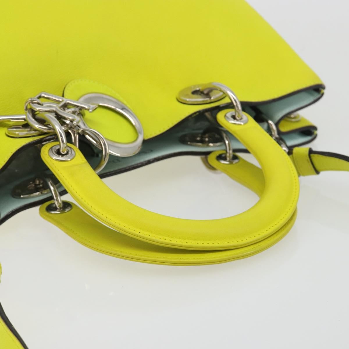 Christian Dior Diorissimo Tote Smooth Calfskin Yellow Leather Handbag (Pre-Owned)