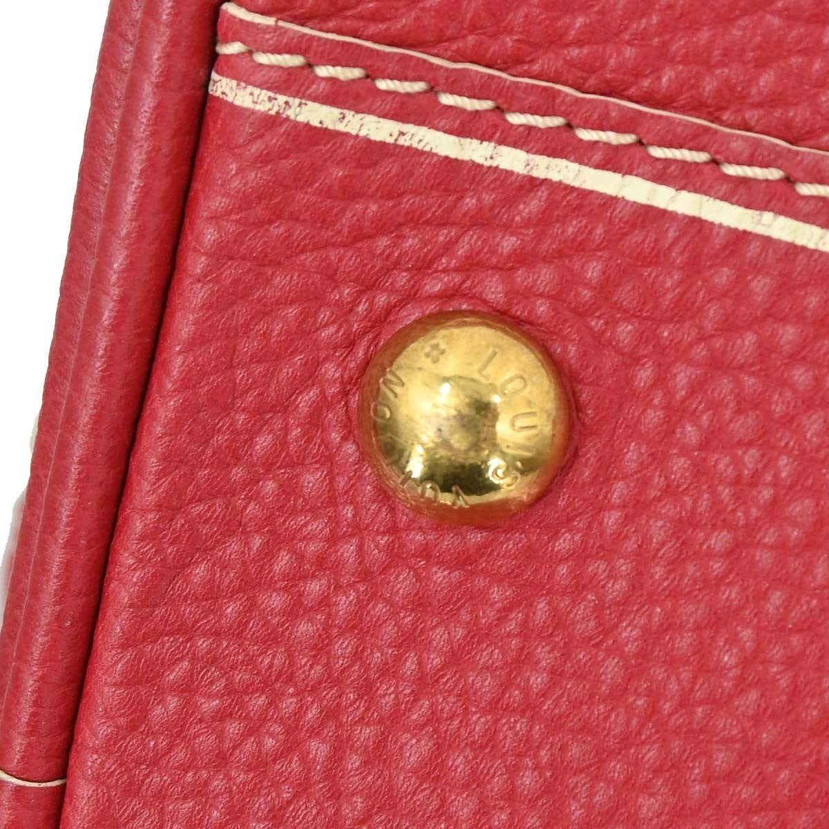 Louis Vuitton Carryall Leather Red Leather Travel Bag Bag (Pre-Owned)