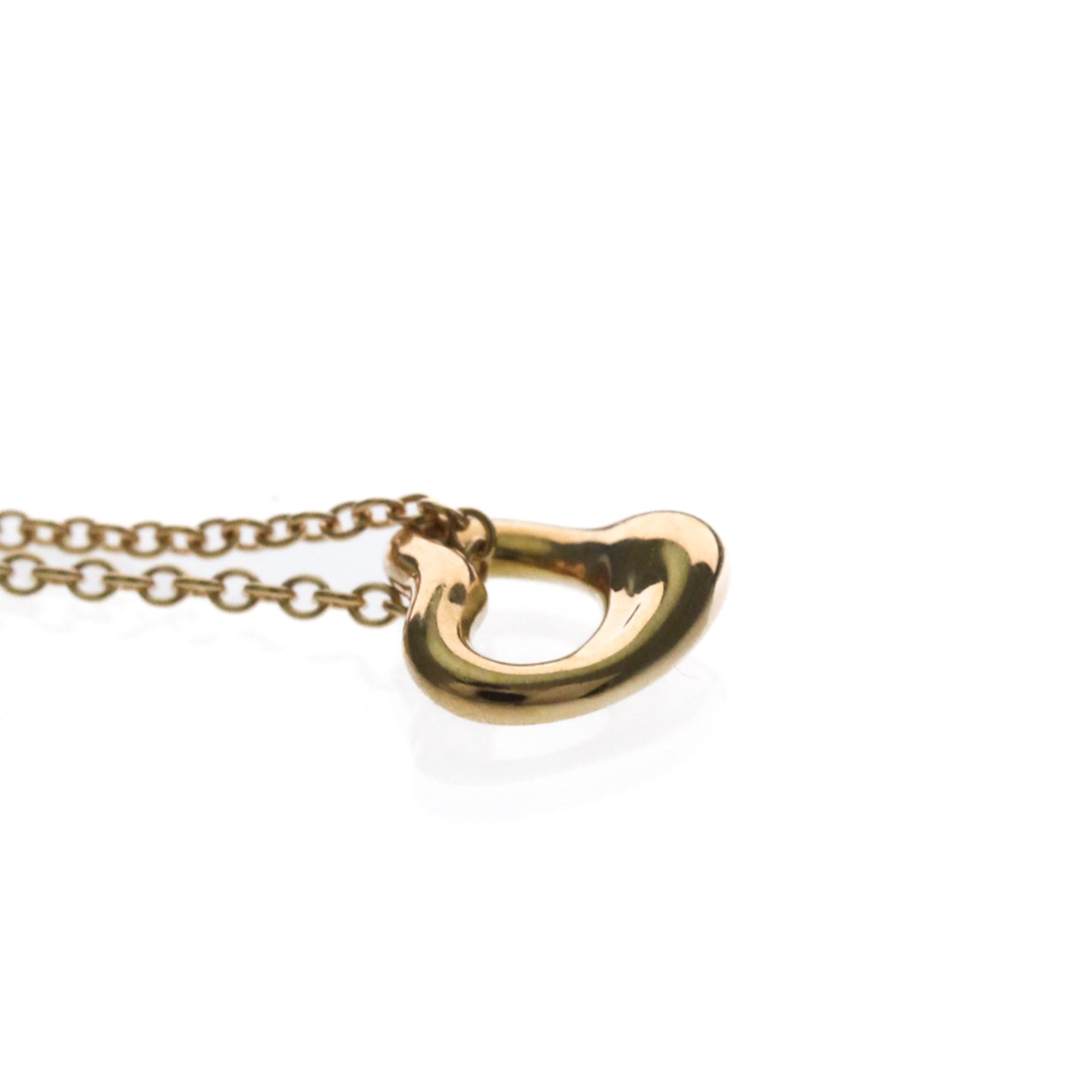 Tiffany & Co. Elsa Peretti Open Heart Pendant 18K Rose Gold Pink Pink_Gold Necklace Jewelry (Pre-Owned)