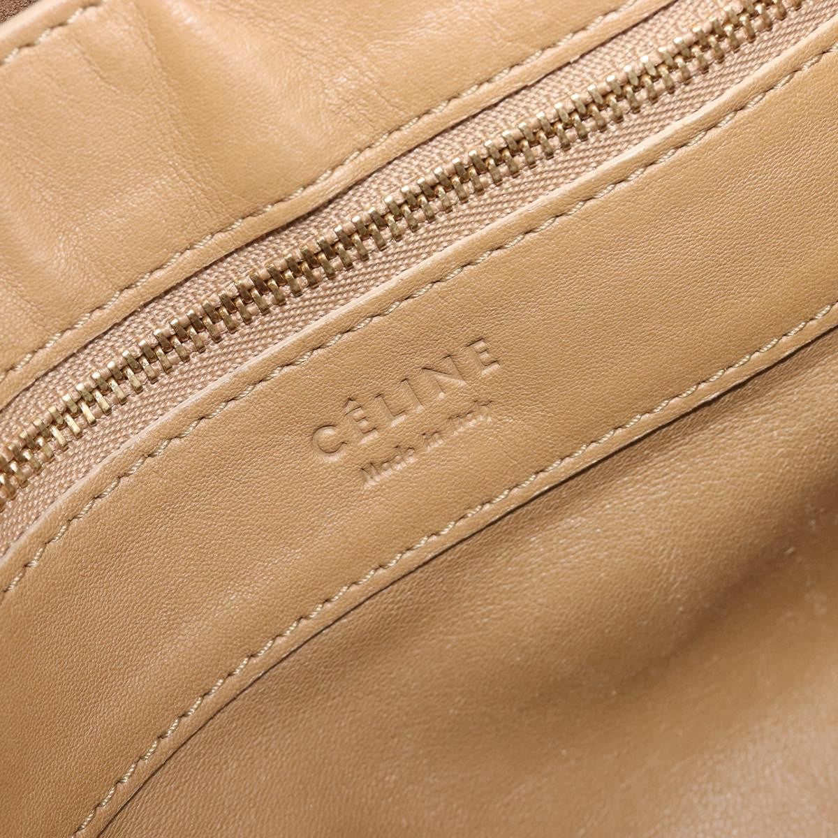 Celine Horizontal Bi-Cabas Leather Beige Leather Tote Bag Bag (Pre-Owned)