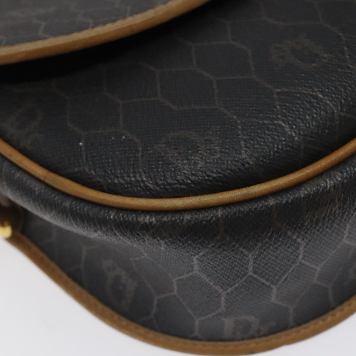 Christian Dior Vintage Honeycomb Canvas Black Canvas Shoulder Bag Bag (Pre-Owned)