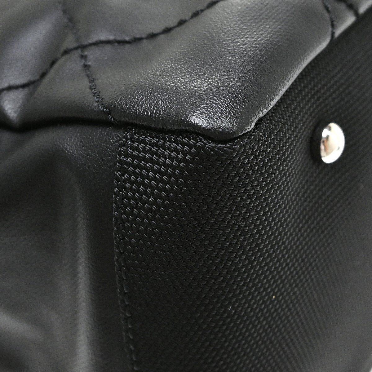 Chanel Biarritz Tote Quilted Coated Canvas Black Canvas Tote Bag Bag (Pre-Owned)