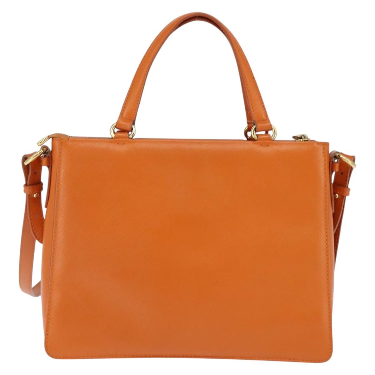 Salvatore Ferragamo Vala Tote Leather Orange Leather Tote Bag Bag (Pre-Owned)