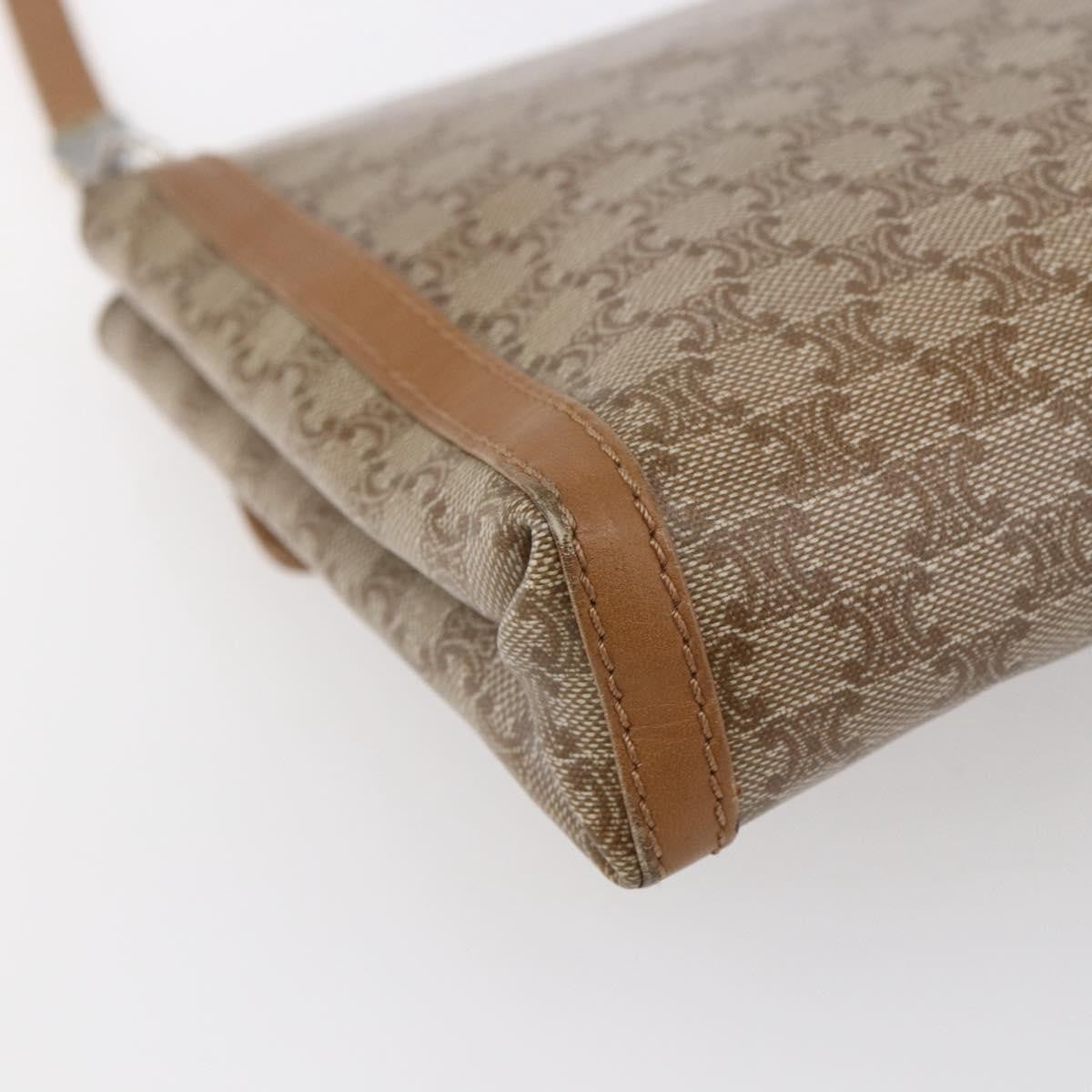 Celine Vintage Macadam Canvas And Leather Beige Canvas Shoulder Bag Bag (Pre-Owned)
