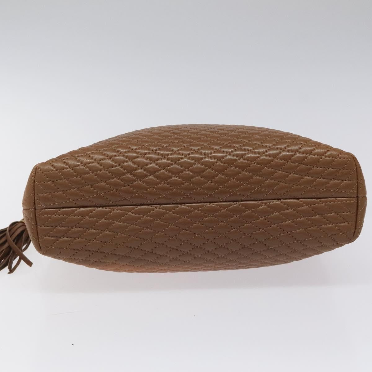 Bally Vintage Quilted Leather Brown Leather Handbag (Pre-Owned)
