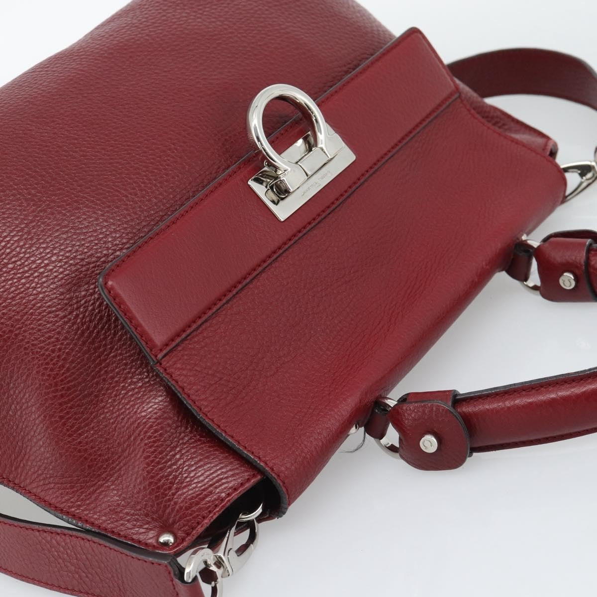 Salvatore Ferragamo Sofia Satchel Leather Red Leather Handbag (Pre-Owned)