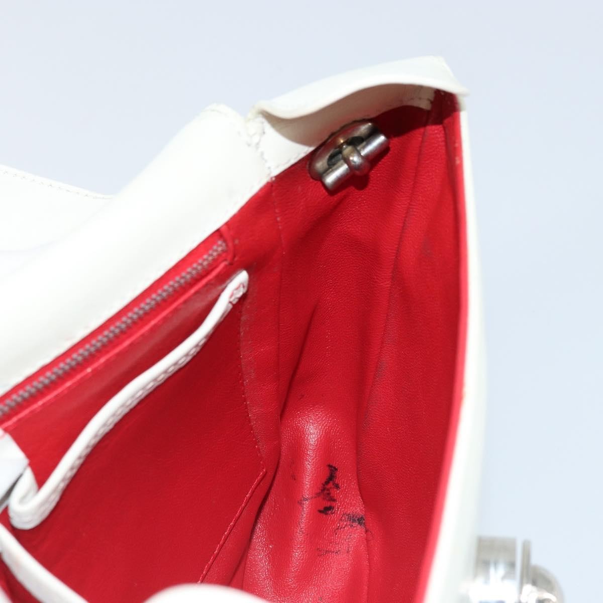 Celine Vintage Leather White Leather Shoulder Bag Bag (Pre-Owned)
