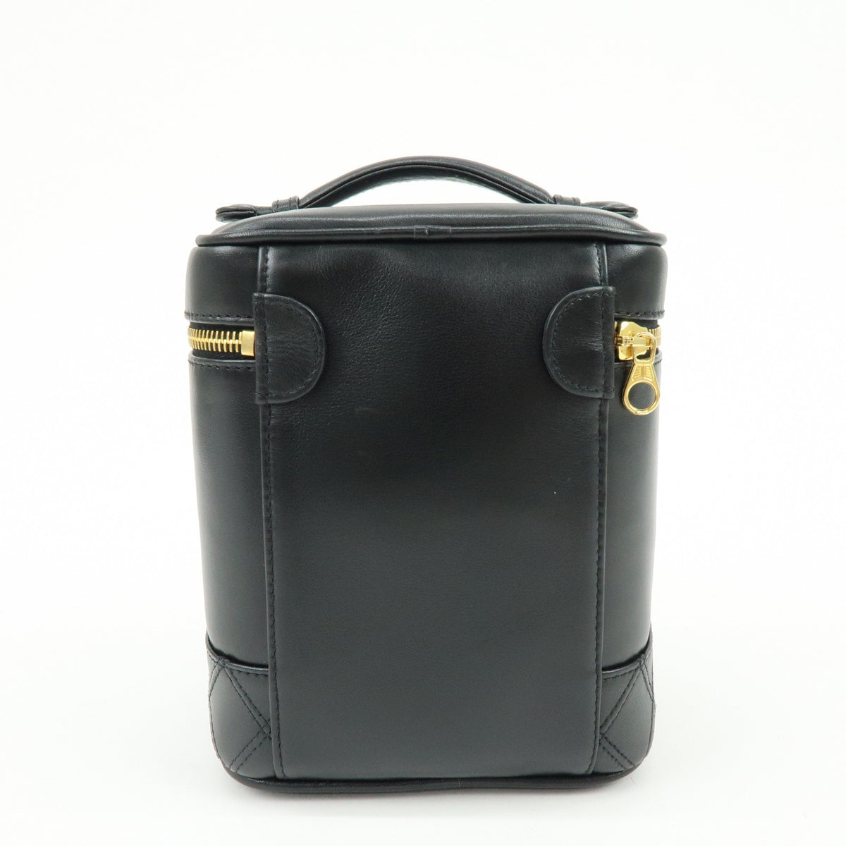 Chanel Vanity Leather Black Leather Handbag (Pre-Owned)
