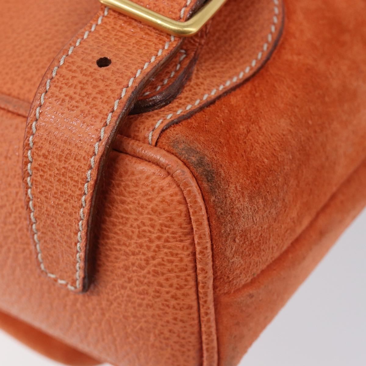 Gucci Vintage Bamboo Suede Orange Suede Backpack Bag (Pre-Owned)