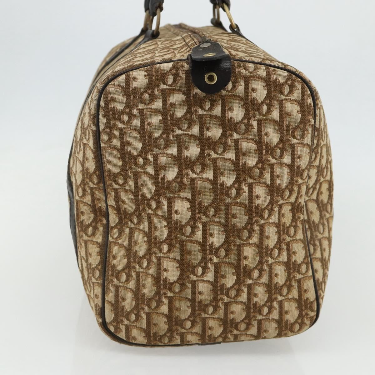 Christian Dior Vintage Trotter Boston Diorissimo Canvas Beige Canvas Handbag (Pre-Owned)