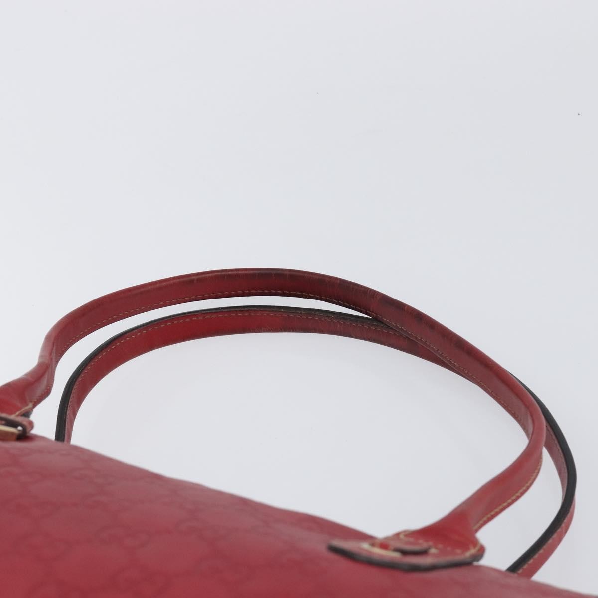 Gucci Princy Boston Guccissima Leather Red Leather Handbag (Pre-Owned)
