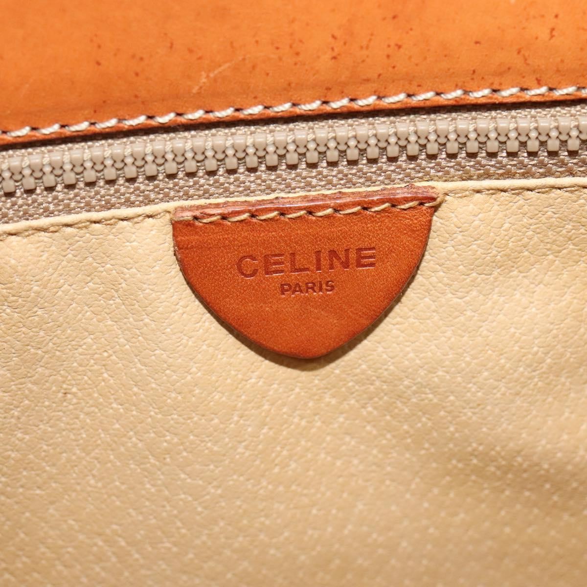 Celine Vintage Macadam Canvas And Leather Brown Canvas Shoulder Bag Bag (Pre-Owned)