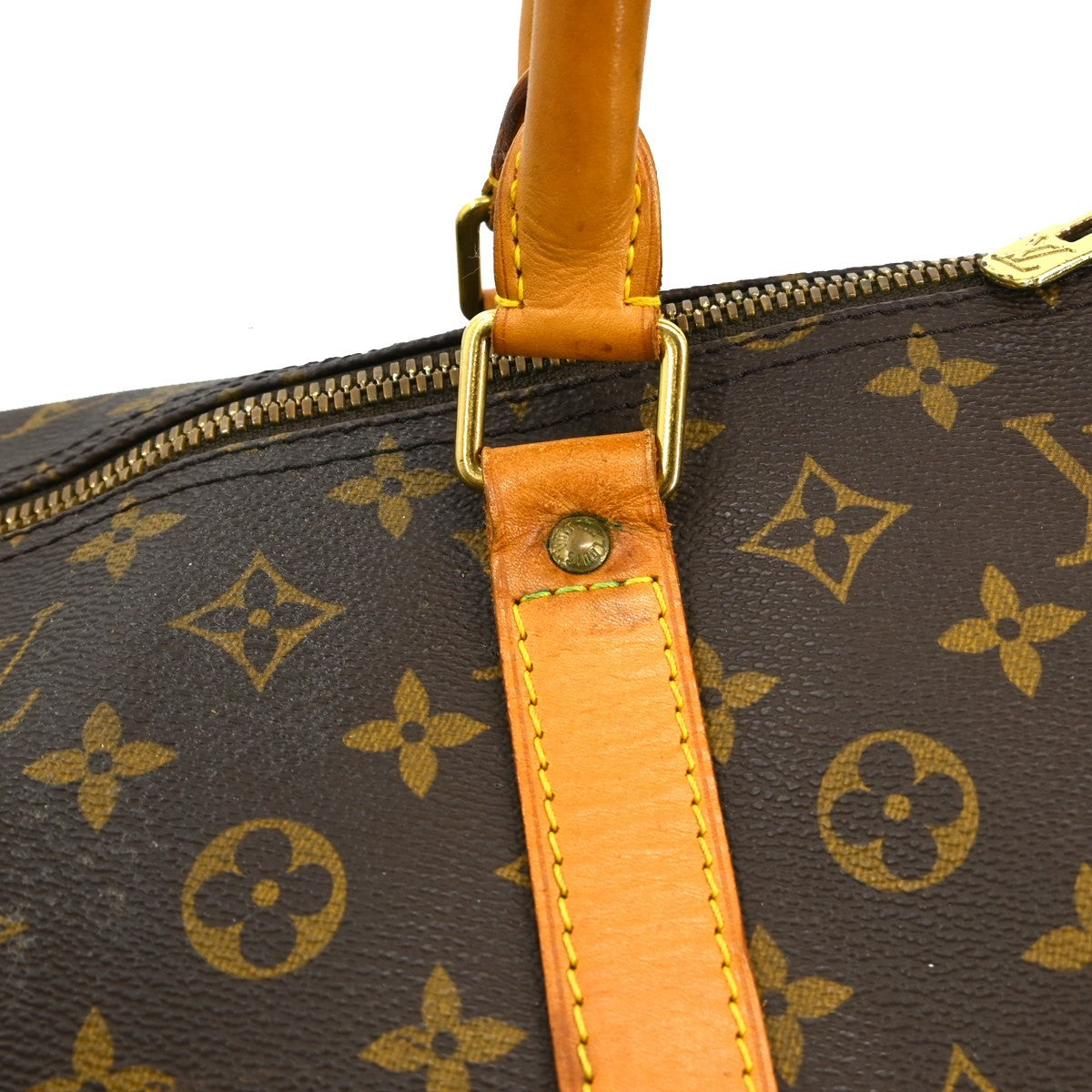 Louis Vuitton Keepall Bandoulière Monogram Brown Canvas Travel Bag Bag (Pre-Owned)