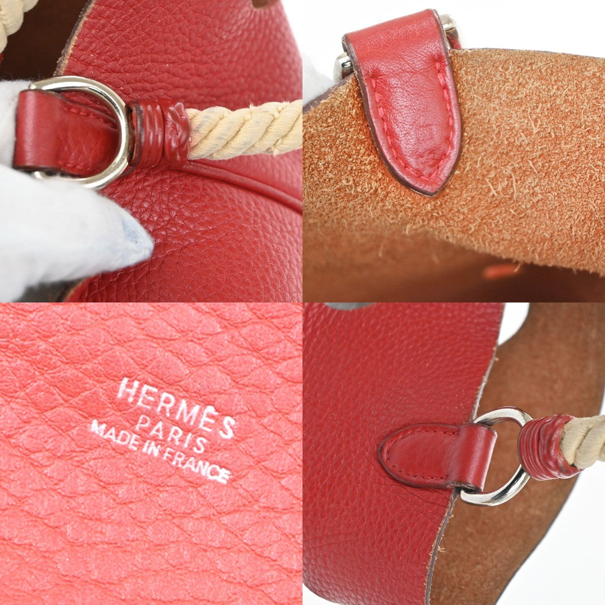 Hermes Mangeoire Courchevel Red Leather Shoulder Bag Bag (Pre-Owned)