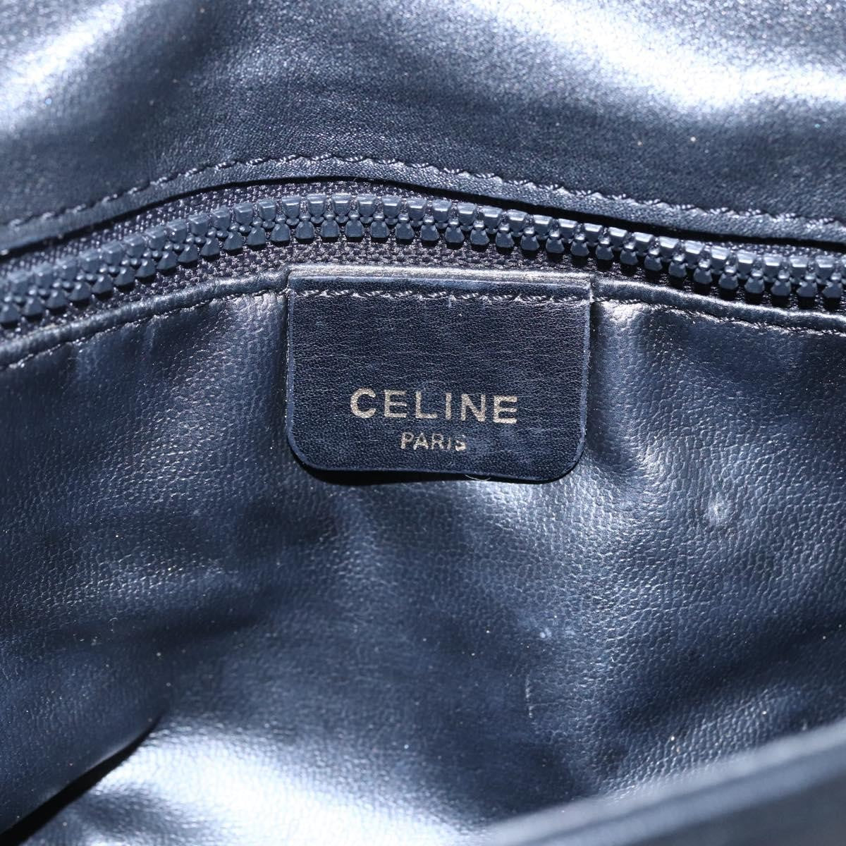 Celine Flap Shoulder Leather Black Leather Shoulder Bag Bag (Pre-Owned)