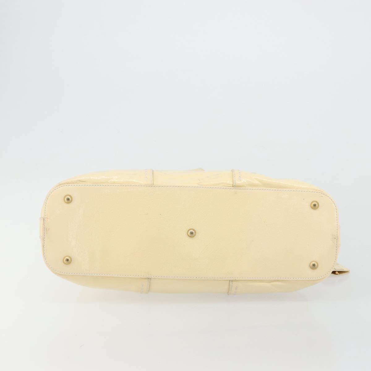 Saint Laurent Muse Shoulder Leather White Patent_Leather Handbag (Pre-Owned)