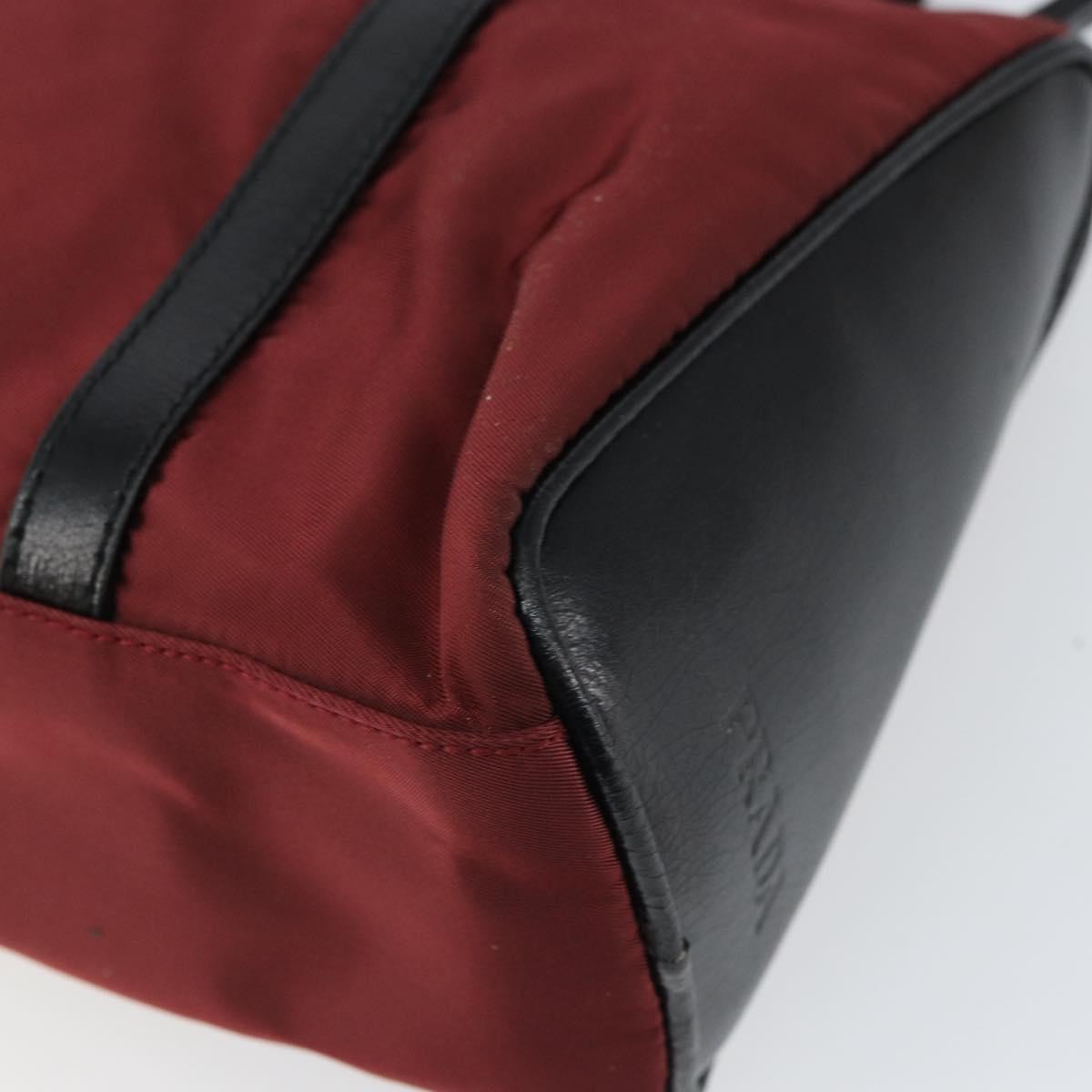 Prada Vintage Zip Tessuto Burgundy Nylon Handbag (Pre-Owned)