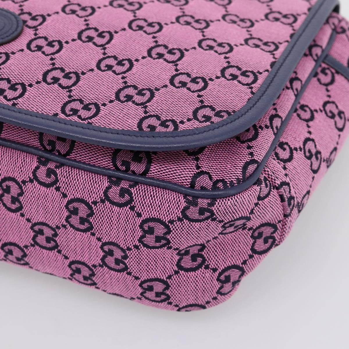 Gucci Children's Messenger Gg Canvas Pink Canvas Handbag (Pre-Owned)