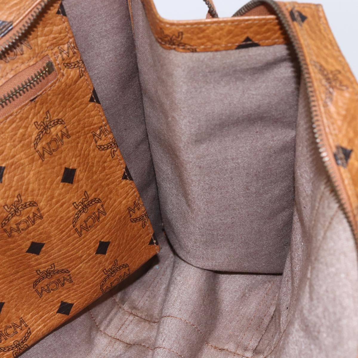 MCM Visetos Pvc Brown Canvas Shoulder Bag Bag (Pre-Owned)