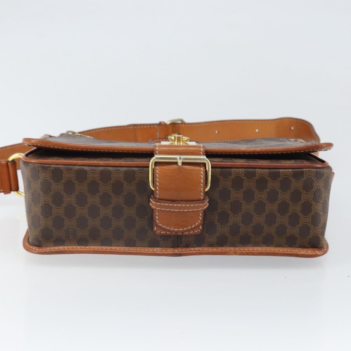 Celine Vintage Macadam Canvas And Leather Brown Canvas Shoulder Bag Bag (Pre-Owned)