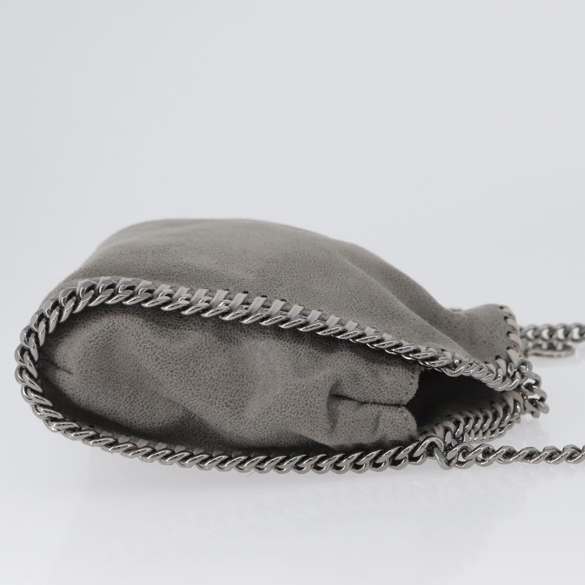 Stella Mccartney Falabella Fold Over Faux Leather Gray Polyester Shoulder Bag Bag (Pre-Owned)