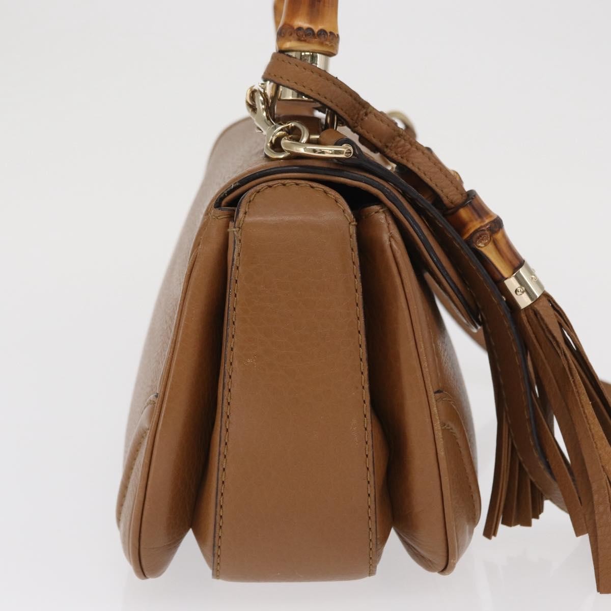 Gucci New Bamboo 1921 Top Handle Leather Brown Leather Handbag (Pre-Owned)