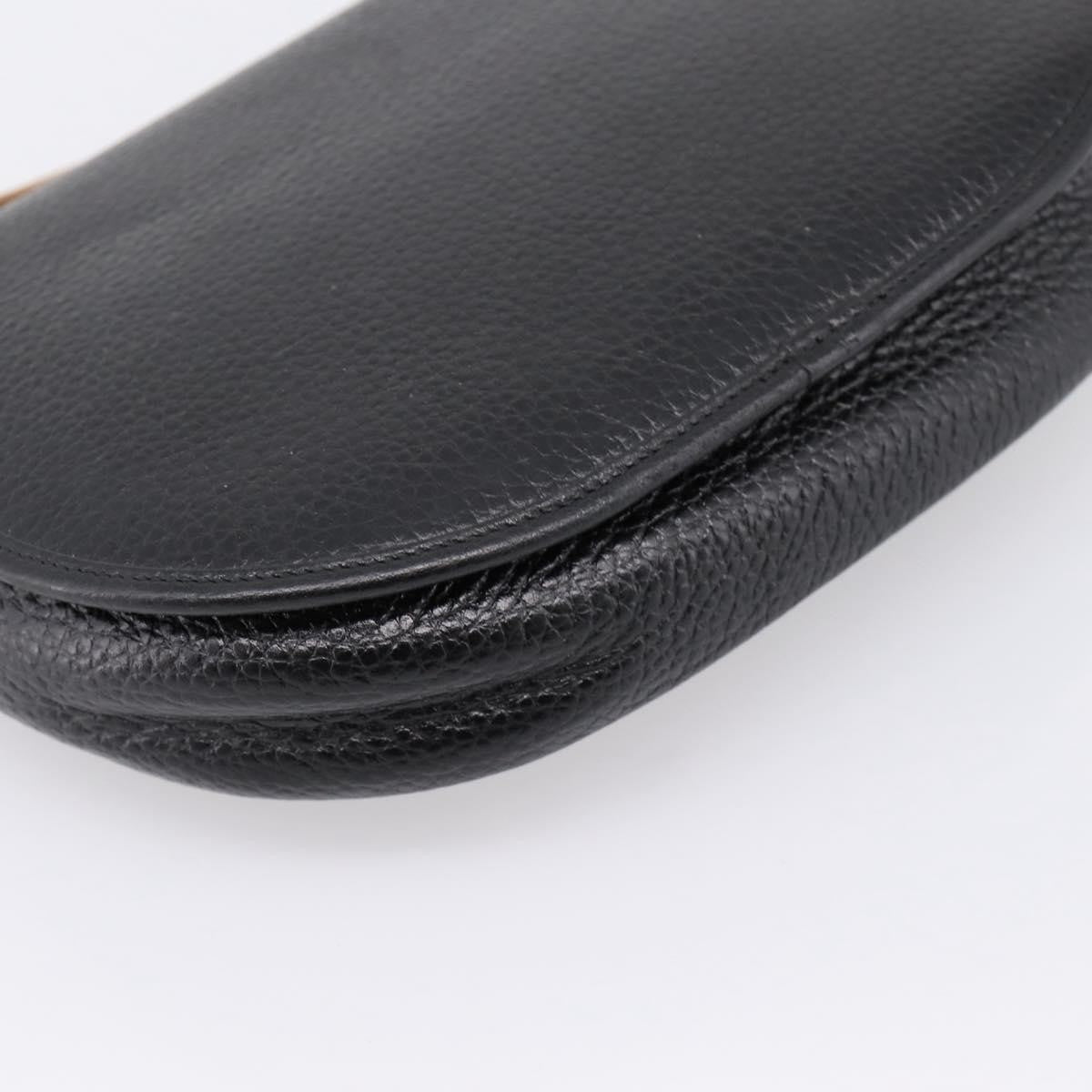 Christian Dior Vintage Flap Canvas Black Leather Shoulder Bag Bag (Pre-Owned)