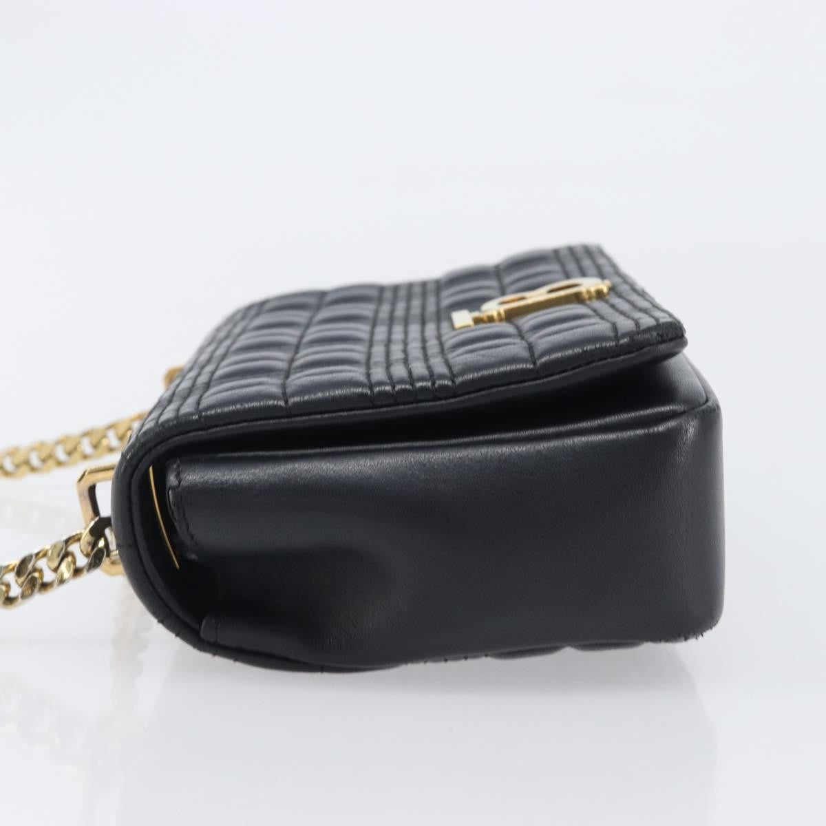 Burberry Lola Wallet On Chain Quilted Leather Black Leather Crossbody Bag Bag (Pre-Owned)