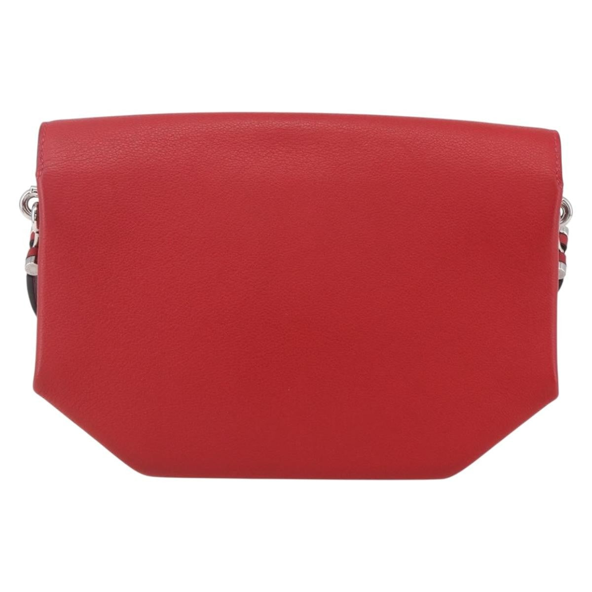 Hermes Opli Novillo Red Leather Shoulder Bag Bag (Pre-Owned)