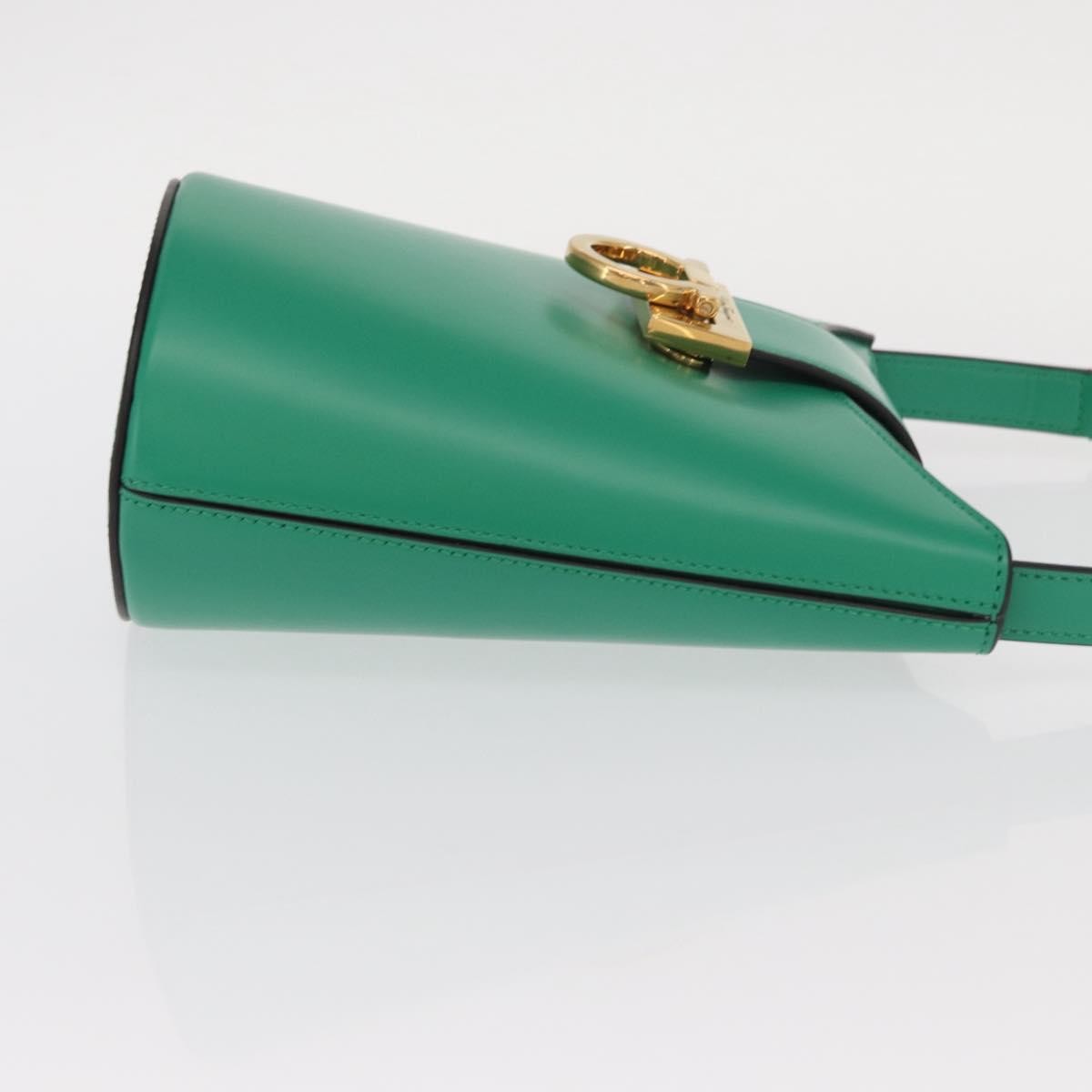 Salvatore Ferragamo Gancini Leather Green Leather Handbag (Pre-Owned)