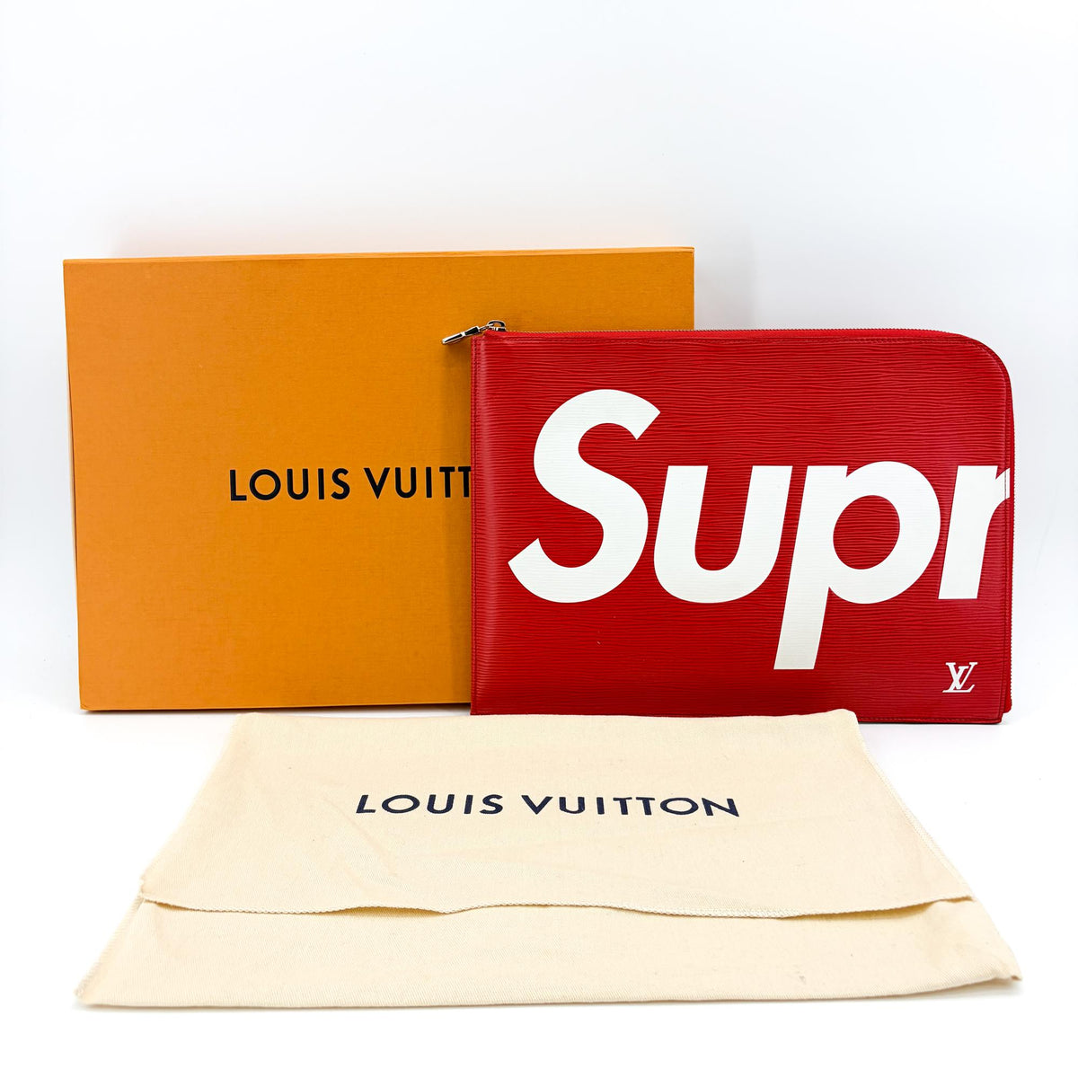 Louis Vuitton Pochette Jour Limited Edition Supreme Epi Leather Red Leather Clutche & Pouche Bag (Pre-Owned)