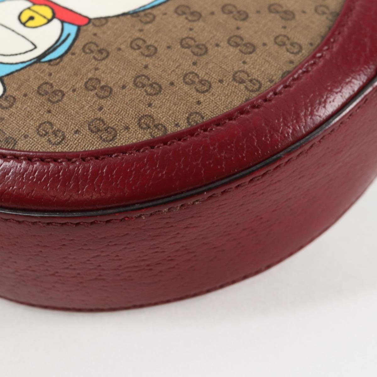 Gucci Doraemon Round Printed Mini Gg Coated Canvas Beige Canvas Shoulder Bag Bag (Pre-Owned)