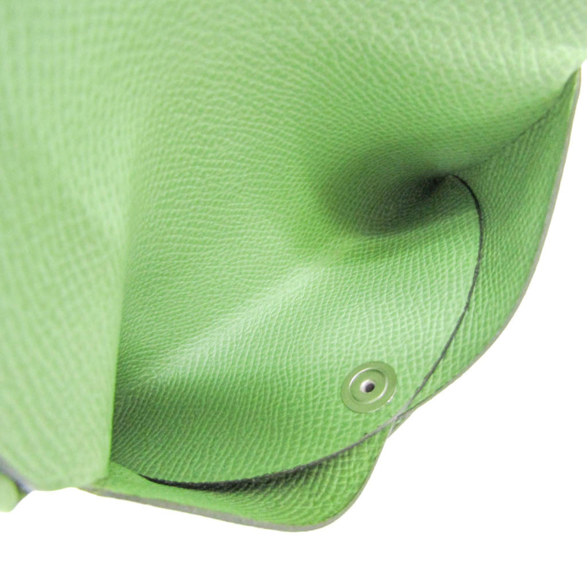 Hermes Calvi Duo Card Holder Epsom Green Leather Card Holders Accessory (Pre-Owned)