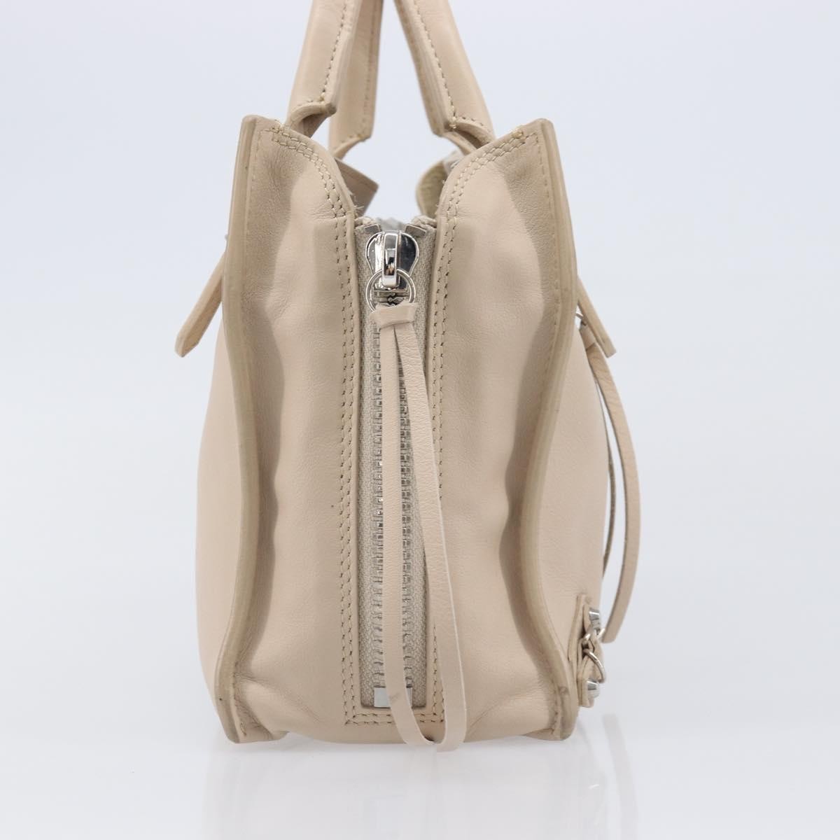 Balenciaga Papier A4 Zip Around Classic Studs Leather Gray Leather Handbag (Pre-Owned)