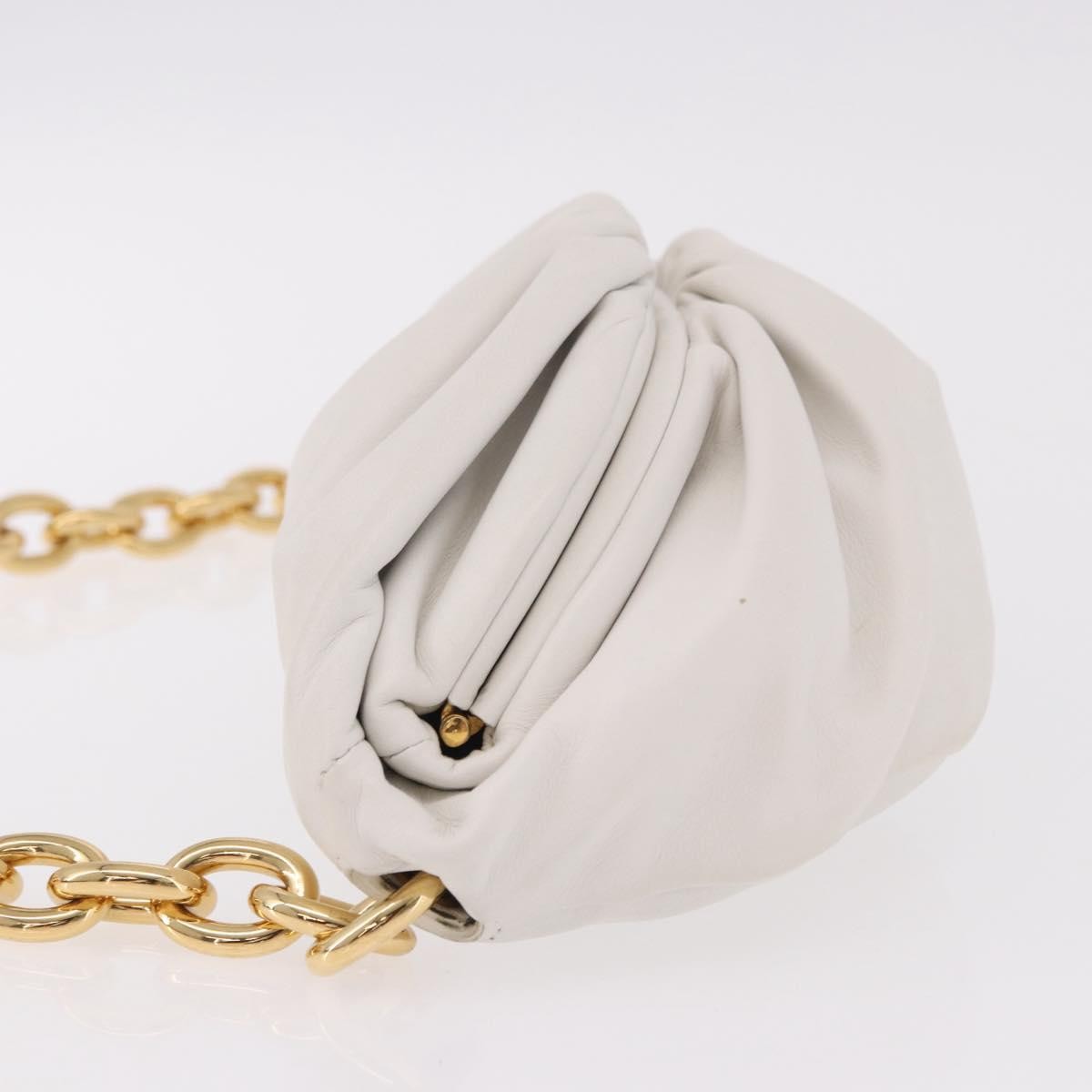 Bottega Veneta The Chain Leather White Leather Shoulder Bag Bag (Pre-Owned)